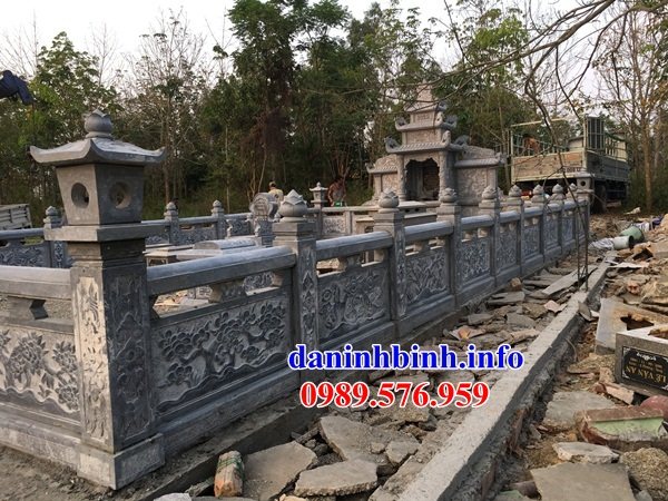 81 Mẫu lan can hàng tường rào khu lăng mộ nghĩa trang gia đình dòng họ bằng đá đẹp bán tại Sơn La