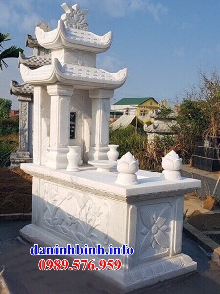 86 Mẫu mộ hai mái bằng đá trắng đẹp bán tại Bắc Ninh