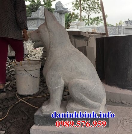 79 Mẫu chó phong thủy đình đền chùa miếu bằng đá tự nhiên nguyên khối đẹp