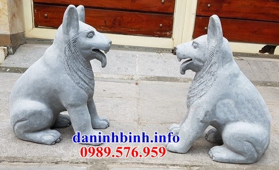 Mẫu chó canh cổng đình đền chùa miếu bằng đá đẹp bán tại lai châu