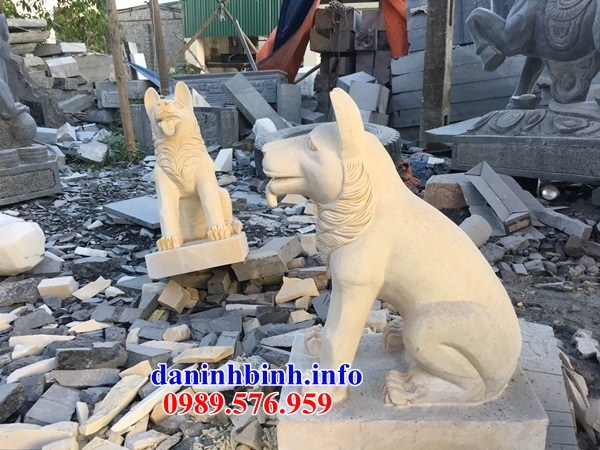 Mẫu chó canh cổng đình đền chùa miếu bằng đá đẹp bán tại yên bái
