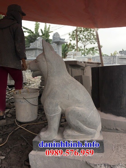 Mẫu chó canh cổng đình đền chùa miếu nhà thờ họ từ đường bằng đá tự nhiên nguyên khối đẹp