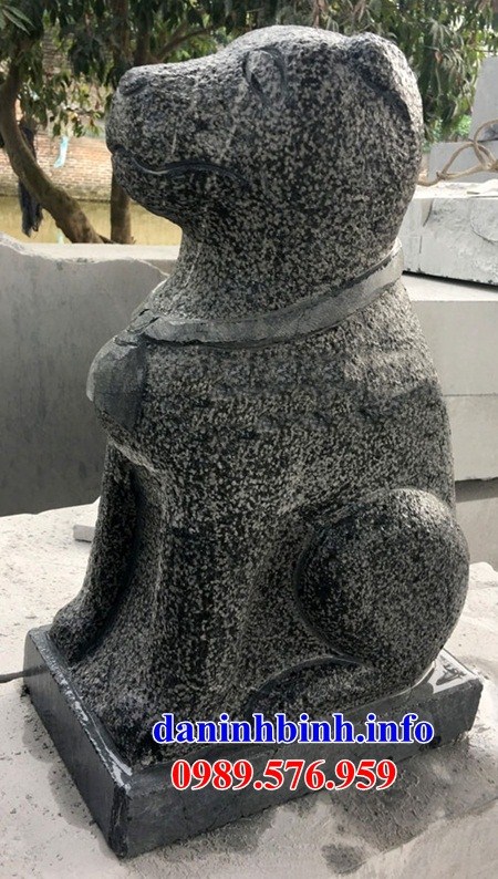 Mẫu chó canh cổng đình đền chùa miếu phong thủy bằng đá ninh bình đẹp
