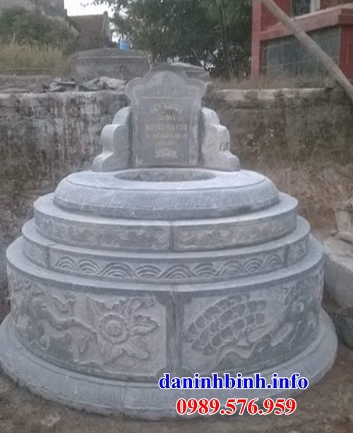 Mẫu mộ tròn bằng đá ninh bình đẹp bán tại kom tum
