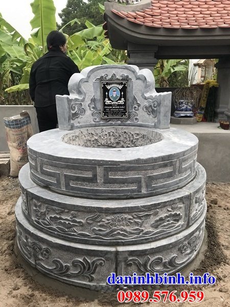 Mẫu mộ tròn bằng đá xanh thanh hóa đẹp bán tại kiên giang