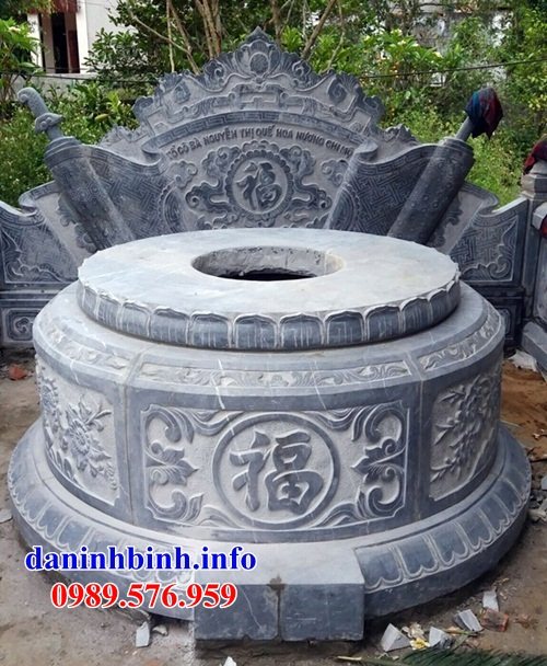 Mẫu mộ tròn bằng đá xanh thanh hóa đẹp bán tại thái nguyên