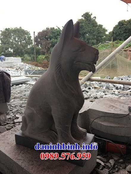 Mẫu tượng chó canh cổng bằng đá đẹp bán lắp đặt toàn quốc