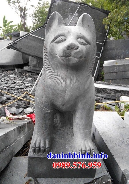 Mẫu tượng chó nhà thờ họ từ đường bằng đá đẹp chạm khắc tinh xảo