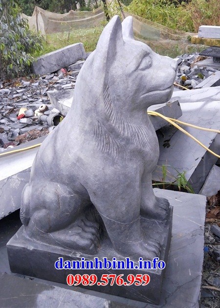 Mẫu tượng chó nhà thờ họ từ đường bằng đá đẹp kích thước phong thủy