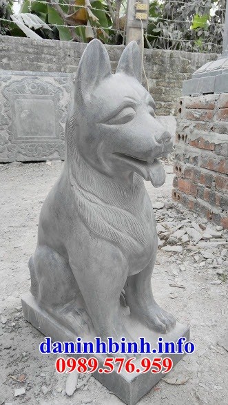 Mẫu tượng chó đình đền chùa miếu bằng đá ninh bình đẹp