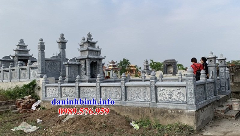tường bao hàng rào lan can Nghĩa trang gia đình bằng đá đẹp kích thước phong thủy