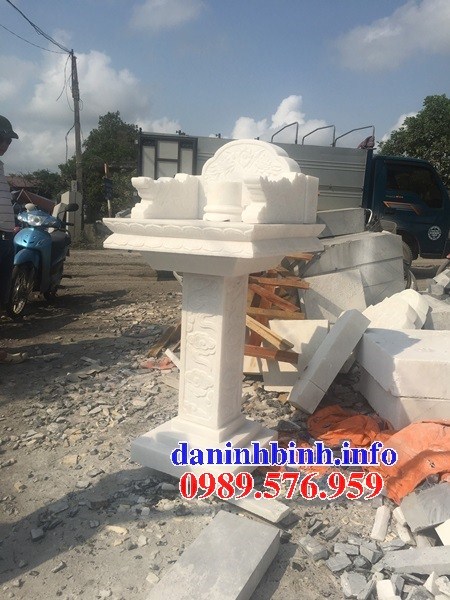 4 Mẫu bàn thờ trung thiên ngoài trời bằng đá trắng đẹp chạm khắc tinh xảo