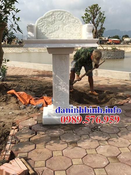 9 Bàn ban thờ ông thiên ngoài trời bằng đá trắng đẹp kích thước phong thủy