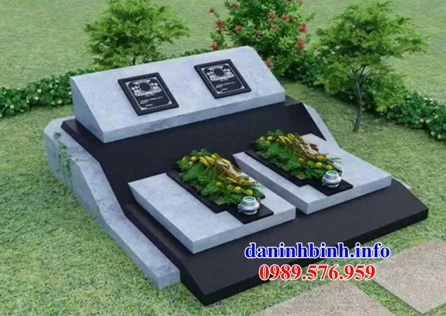Hình ảnh thiết kế mộ đôi gia đình bằng đá tại Bắc Ninh