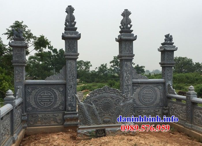 Mẫu cuốn thư bức bình phong khu lăng mộ nghĩa trang gia đình dòng họ bằng đá kích thước chuẩn phong thủy bán tại Quảng Ninh