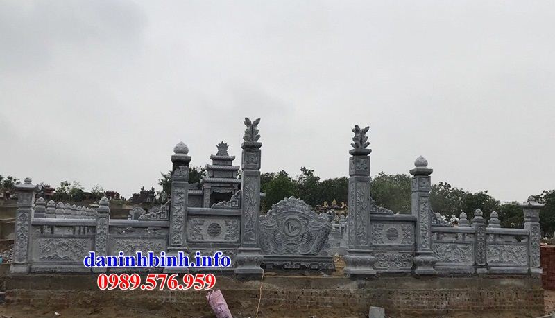 Mẫu cổng khu lăng mộ nghĩa trang gia đình dòng họ bằng đá tự nhiên bán tại Nam Định