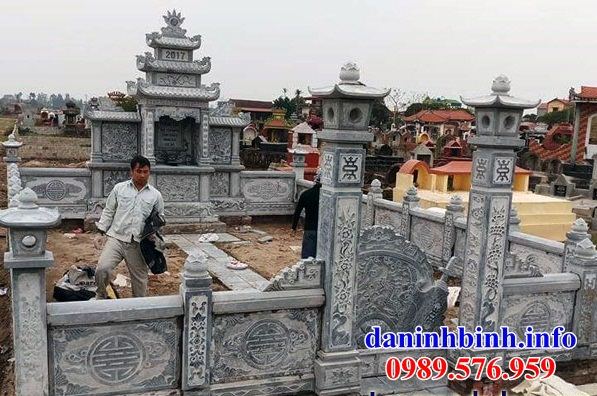 Mẫu khu lăng mộ nghĩa trang gia đình dòng họ bằng đá thiết kế cơ bản tại Hưng Yên