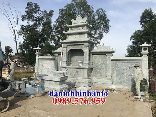 Mẫu khu lăng mộ nghĩa trang gia đình dòng họ bằng đá thiết kế đẹp tại Hưng Yên