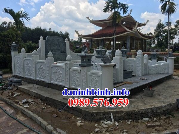 Mẫu khu lăng mộ nghĩa trang gia đình dòng họ bằng đá trắng cao cấp tại Hưng Yên