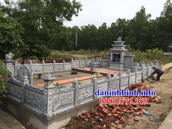 Mẫu lan can hàng rào khu lăng mộ nghĩa trang gia đình dòng họ bằng đá chạm trổ tứ quý bán tại Quảng Ninh