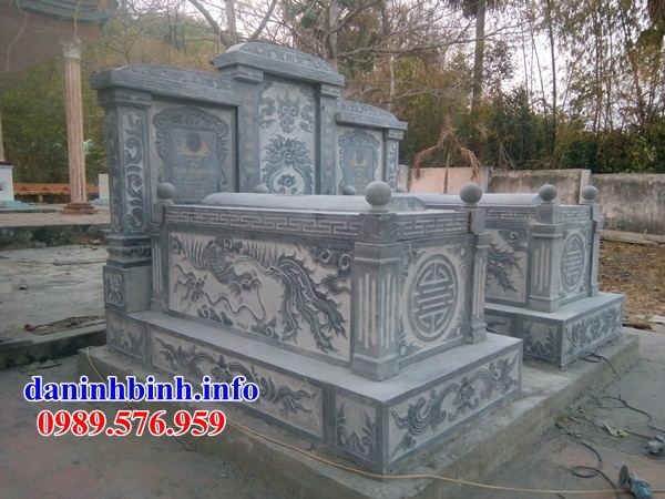 Mẫu mộ đôi bằng đá kích thước chuẩn phong thủy tại Cao Bằng