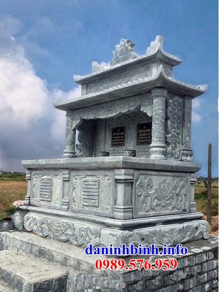 Mẫu mộ đôi bằng đá kích thước chuẩn phong thủy tại Ninh Thuận