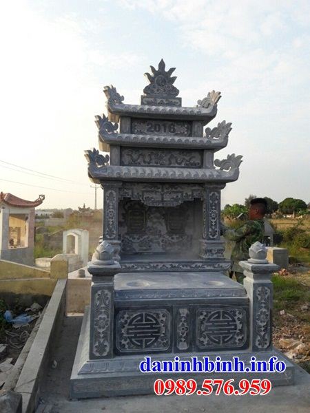 Mẫu mộ đôi bằng đá kích thước chuẩn phong thủy tại Quảng Nam