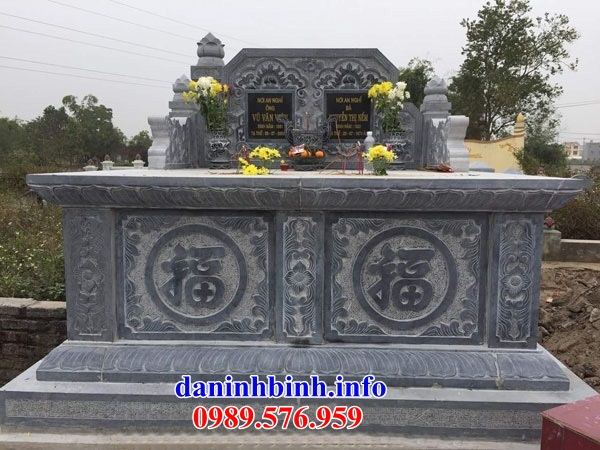Mẫu mộ đôi bằng đá xanh Thanh Hóa tại Ninh Thuận