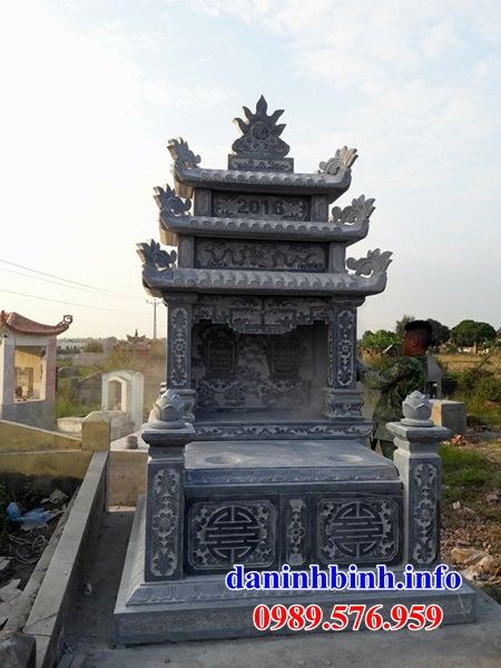 Mẫu mộ đôi gia đình bằng đá kích thước chuẩn phong thủy tại Đắk Lắk