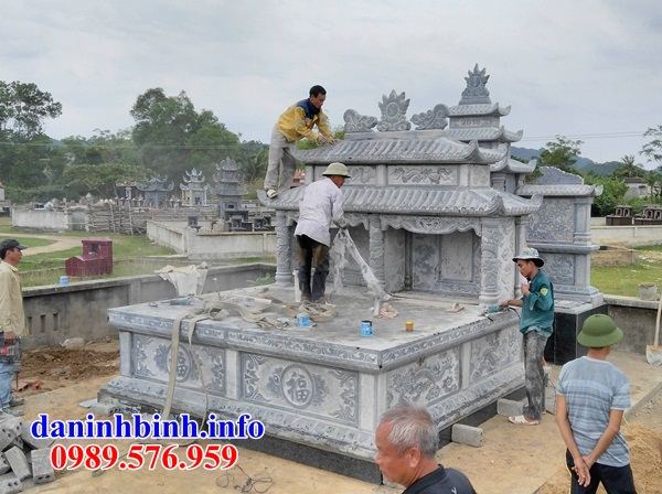 Mẫu mộ đôi gia đình bằng đá xây lắp tại Ninh Bình