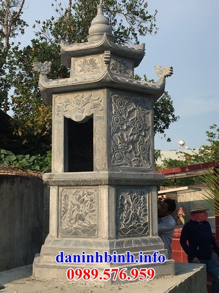 Mộ tháp phật giáo bằng đá mỹ nghệ tại Tiền Giang