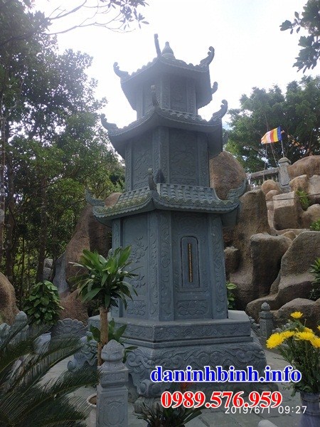 Mộ tháp sư trụ trì phật giáo bằng đá thiết kế cơ bản tại Kiên Giang