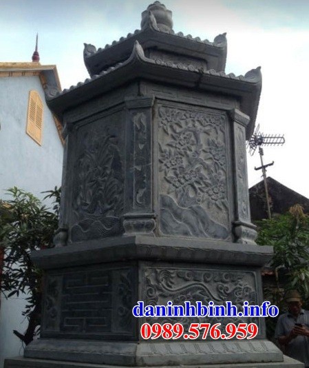 Mộ tháp sư trụ trì phật giáo bằng đá xanh Thanh Hóa tại Trà Vinh