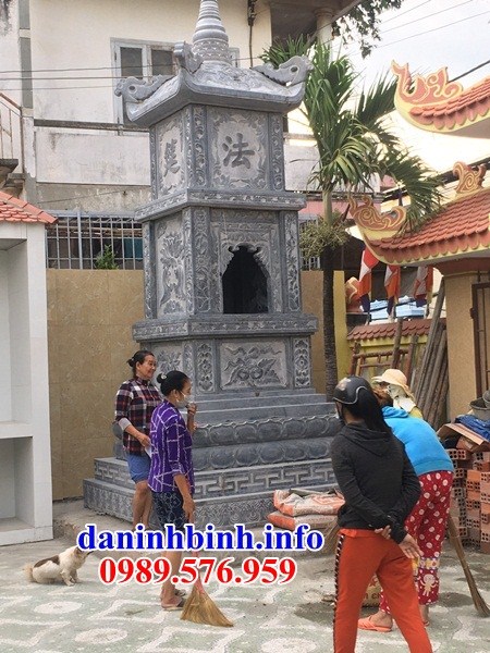 Mộ tháp sư trụ trì phật giáo bằng đá xây lắp tại Kiên Giang