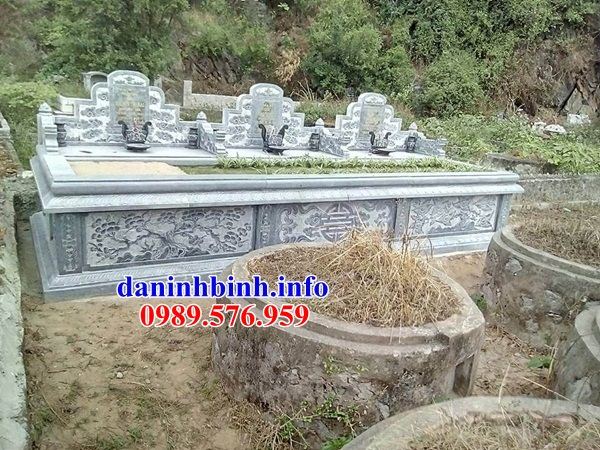 Mộ đôi gia đình bằng đá chạm trổ tứ quý tại Bắc Ninh