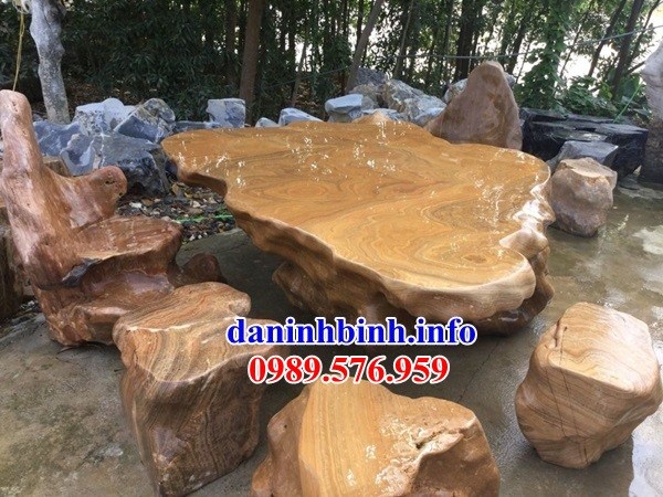8 Bộ bàn ghế đá thanh hóa tự nhiên nguyên khối đẹp