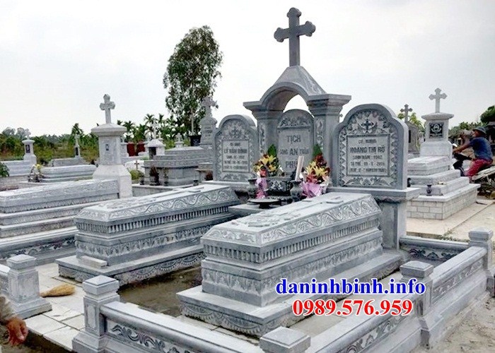 Bán sẵn mộ công giáo đạo thiên chúa bằng đá xanh Thanh Hóa đẹp tại Kiên Giang