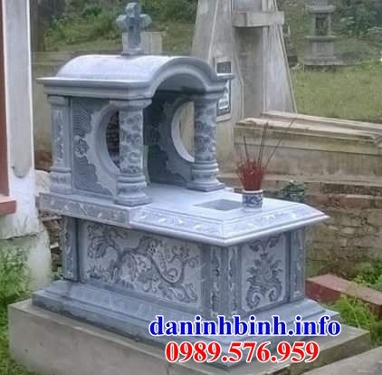 Bán sẵn mộ công giáo đạo thiên chúa một mái bằng đá chạm khắc tinh xảo đẹp tại Kiên Giang