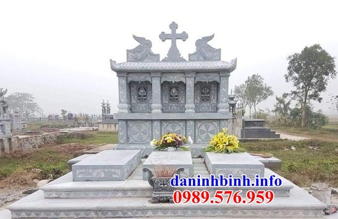 Bán sẵn mộ đôi công giáo đạo thiên chúa bằng đá nguyên khối đẹp tại Kiên Giang