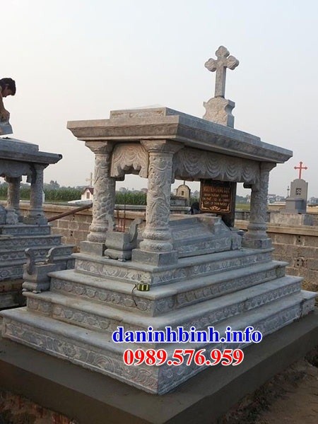 Bán sẵn mộ đạo thiên chúa công giáo bằng đá thiết kế hiện đại tại Bình Định