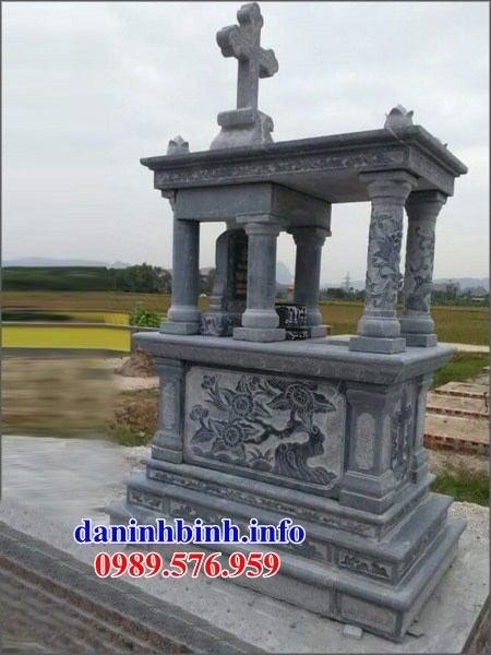 Bán sẵn mộ đạo thiên chúa công giáo bằng đá thiết kế hiện đại đẹp tại Quảng Nam
