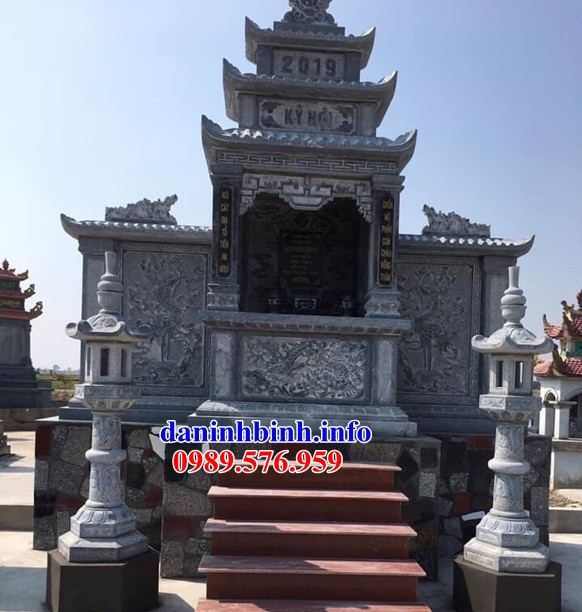 Mẫu am thờ chung nghĩa trang gia đình dòng họ bằng đá chạm khắc hoa văn tinh xảo tại Đà Nẵng
