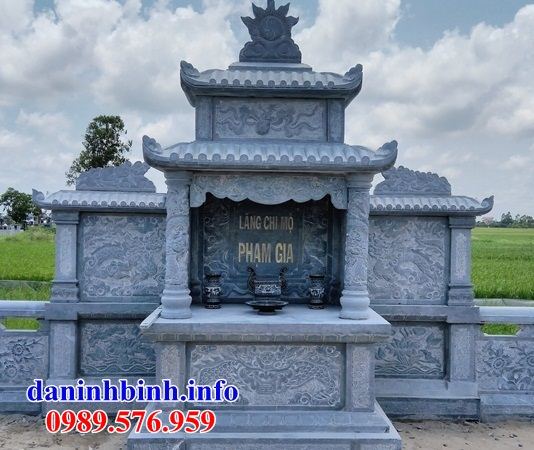 Mẫu am thờ chung nghĩa trang gia đình dòng họ bằng đá điêu khắc rồng phượng tại Lâm Đồng