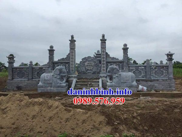 Mẫu am thờ nghĩa trang gia đình dòng họ bằng đá thiết kế hiện đại tại Cao Bằng