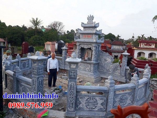 Mẫu am thờ nghĩa trang gia đình dòng họ bằng đá điêu khắc rồng phượng tại Lâm Đồng