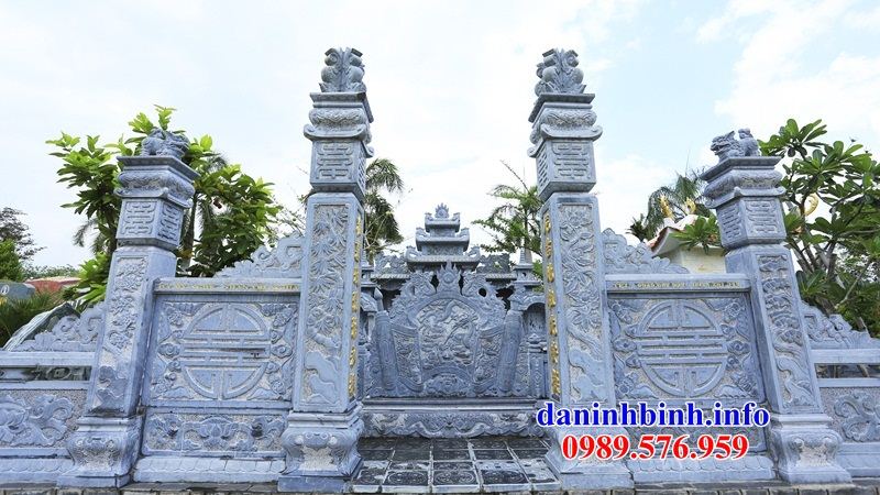 Mẫu cuốn thư bức bình phong am thờ nghĩa trang gia đình dòng họ bằng đá kích thước chuẩn phong thủy tại Lâm Đồng