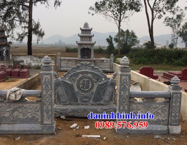 Mẫu cuốn thư bức bình phong am thờ nghĩa trang gia đình dòng họ bằng đá xanh Thanh Hóa bán tại Bình Dương