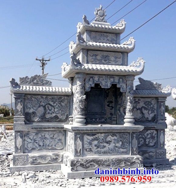 Mẫu cây hương thờ chung nghĩa trang gia đình dòng họ bằng đá chạm khắc hoa văn tinh xảo tại Tây Ninh