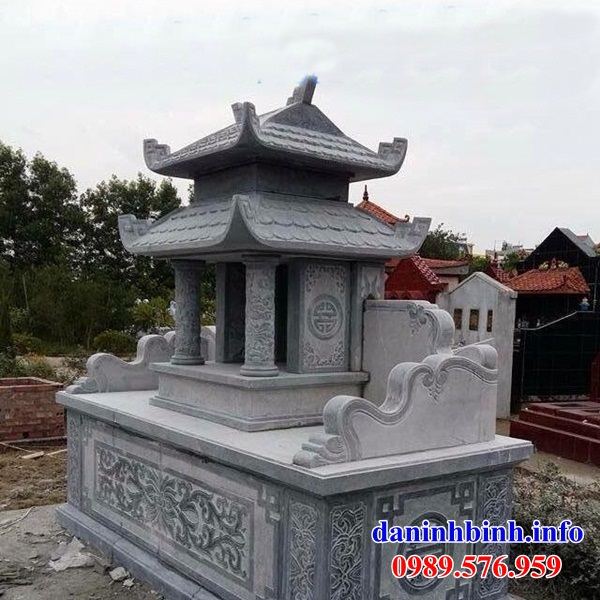 Mẫu cây hương thờ chung nghĩa trang gia đình dòng họ bằng đá thiết kế hiện đại tại Lào Cai