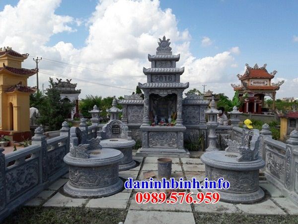 Mẫu cây hương thờ chung nghĩa trang gia đình dòng họ bằng đá xanh Thanh Hóa tại Lào Cai